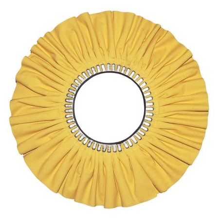 Renegade Products Usa 16" x 5", No Center Plate, Yellow Airway Buffing Wheels for Wheel Polishing Machines, 5PK FAW16X7N2-16PYT-5PK