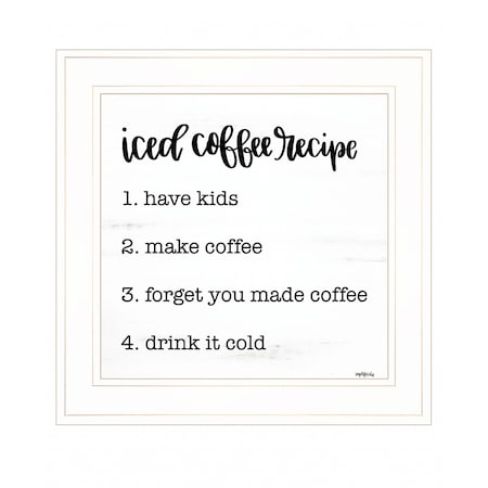 Homeroots Iced Coffee Recipe 2 White Framed Print Wall Art 407627