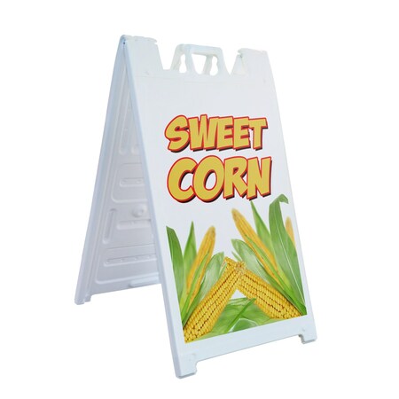 Signmission Sweet Corn, A-Frame & 2 Decals Installed, Heavy-Duty Plastic Frame SBHD-D-2436-Sweet Corn