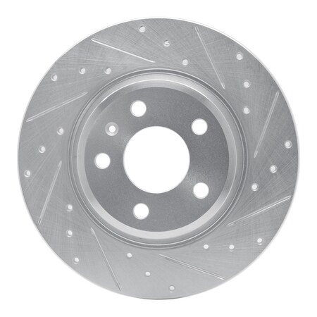 Dynamic Friction Co DFC Brake Rotor - Drilled and Slotted - Silver 631-73061R