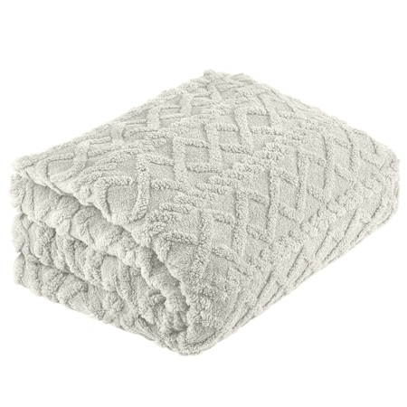 Lavish Home Sherpa Fleece Throw Blanket for Couch, Beige, 50 inx 60 in 67-THROW-BGE