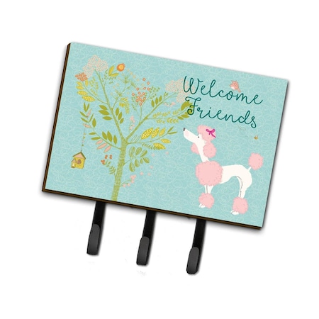 Carolines Treasures Welcome Friends Pink Poodle Leash or Key Holder, 6 x 2 x 9 in. BB7613TH68