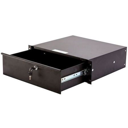 Deejay Led 3U-Space Metal Locking Rack Drawer for Standard DJ Size Equipment. TBH3URDW