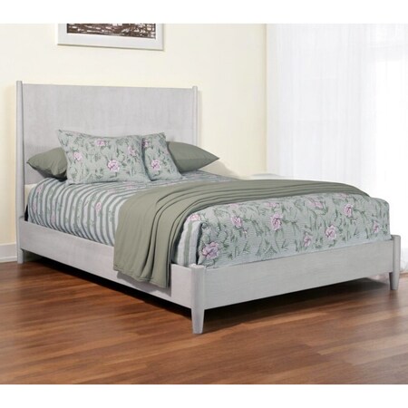 Homeroots Gray Solid Wood Queen Bed Frame 524818
