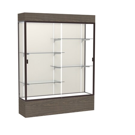 Ghent Lighted Floor Display Case 60x80x16, Plaque, Dark Bronze 2175PB-BZ-WV