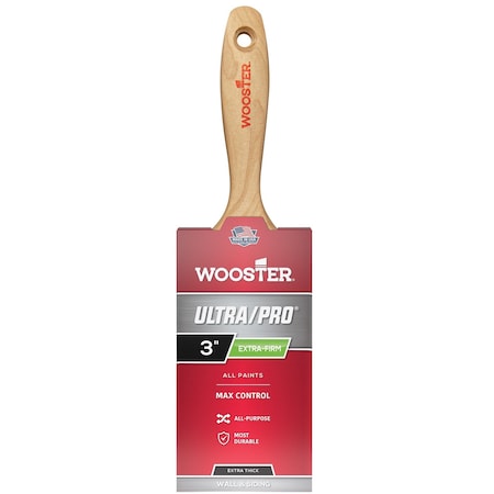 Wooster 3" Wall Extra Firm, Nylon Bristle, Paint Brush, Wood Handle 4156-3