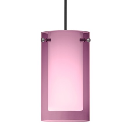 Besa Lighting Besa Pahu 4 Pendant, Transparent Amethyst/Opal, Black Finish, 1x 35W MAX GY6.35 Base 1XT-A44007-BK