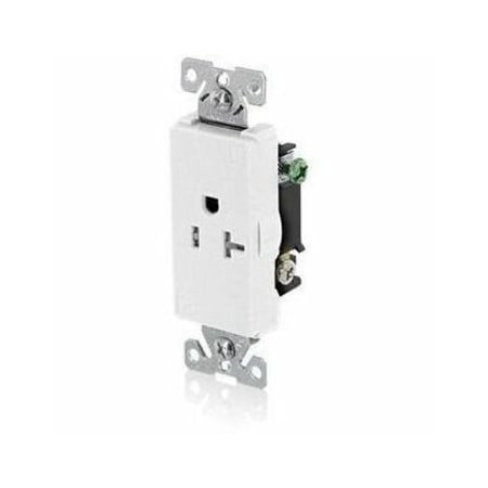 Leviton Commercial Grade Decora Receptacle, 20 Amp, 125 Volt 16351-SGW