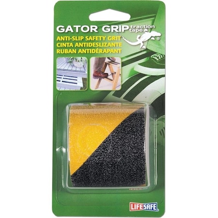 Incom Safety Grit Tape, 5 ft L, 2 in W, PVC Backing, Black/Yellow RE175