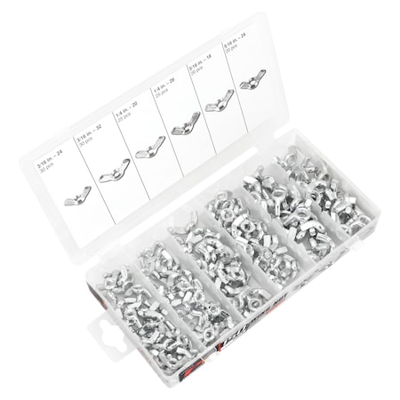 Performance Tool 150-Pc Wing Nut Assortment Hdwr Kit-Wing N, W5219 W5219