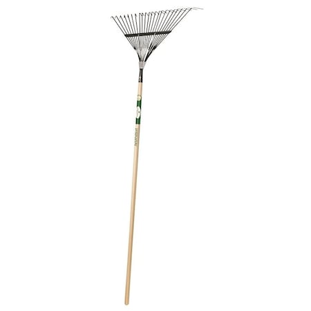 Landscapers Select Lawn and Leaf Rake, 22 Tines, 54 in L Wood Handle 34585