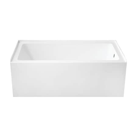 Kingston Brass 60" Acrylic Rectangular 3-Wall Alcove Tub, Right Hand Drain Hole, Glossy White VTAP6032R22