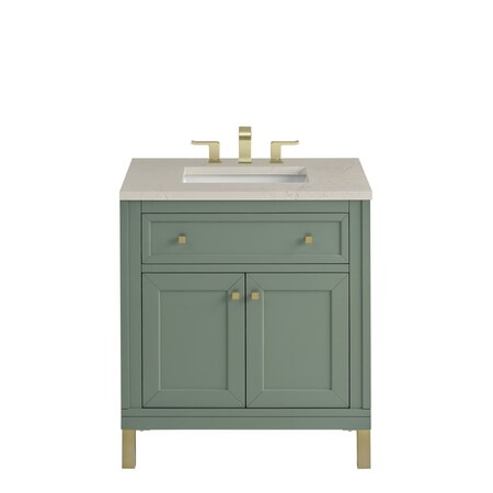 James Martin Vanities Chicago 30" Single Vanity, Smokey Celadon, w/ 3 CM Siberian Silestone Top 503-V30-SC-3SFR