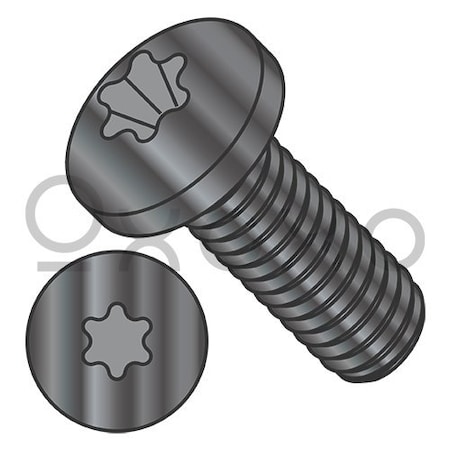 2-56X5/16 6 Lobe Pan Machine Screw Fully Threaded 18 8 Stainless Steel Black Oxide and Oil, 5000PK