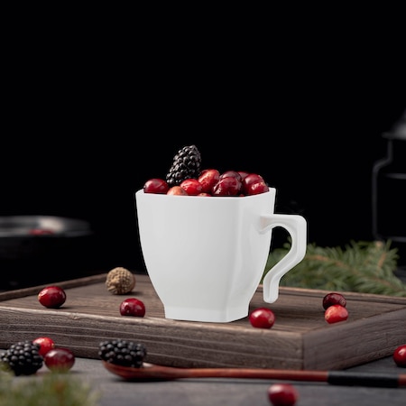 Smarty Had A Party 8 oz. White Square Plastic Coffee Mugs (192 Mugs), 192PK 6934W-CASE