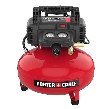 Porter-Cable C2002-ECOM Portable Electric Air Compressor, Tool Only, 6 gal Tank, 0.8 hp, 120 V, 150 psi Pressure PXCM2002.COM