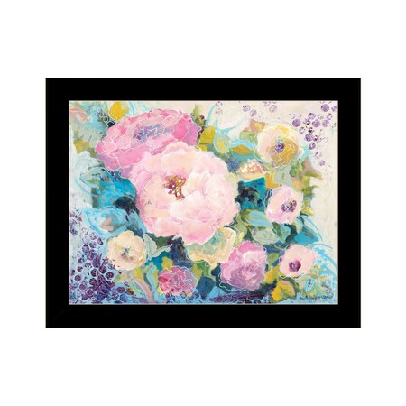 Homeroots Fresh Florals Black Framed Print Wall Art 529925