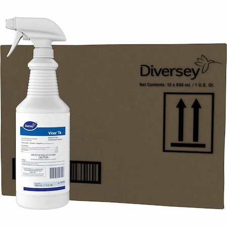 Diversey Disinfectant Cleaner, Trigger Spray Bottle, Lemon, 12 PK 04743