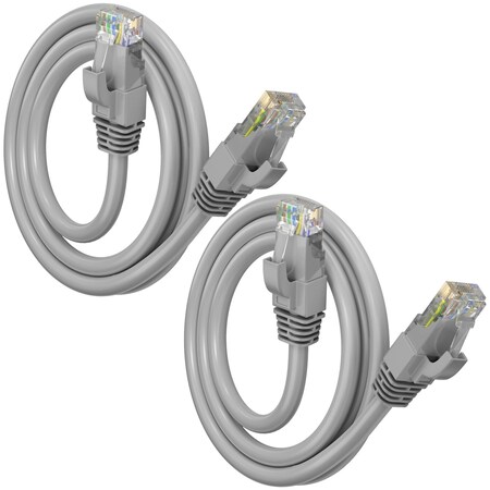 Maximm Cat6 Ethernet Cable 1.5ft 10Gbps 550MHz UTP, 2PK, Gray, 2PK CAT6-CCA-1.5FTGRY-2PK