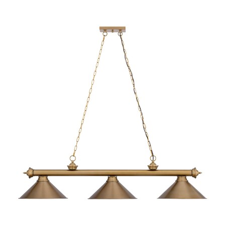 Z-Lite Cordon Heritage Brass 3 Light Billiard 2306-3HBR-HBR15