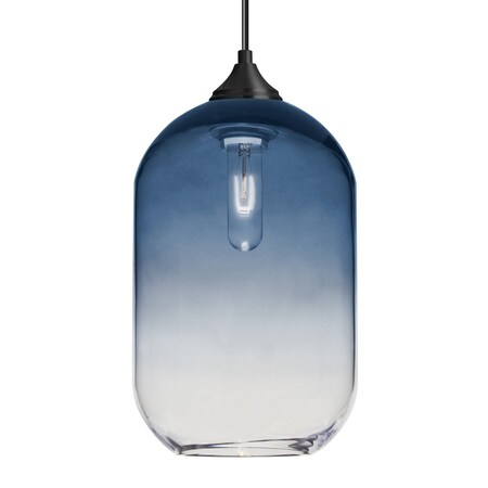 Besa Lighting Besa Omega 12 Pendant, Steel/Clear, Black Finish, 1x 60W MAX E26 Base 1JT-OMEGA12ST-BK