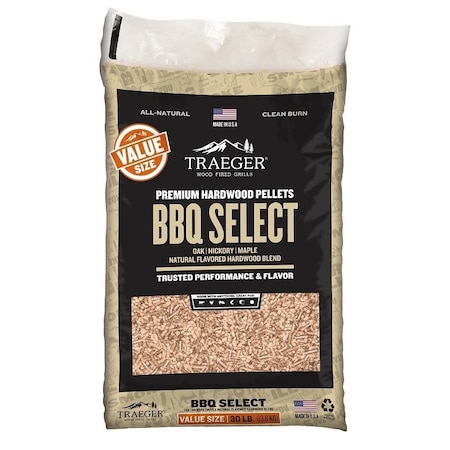Traeger BBQ Wood Pellet, Hardwood, 30 lb Bag PEL359