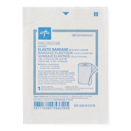Medline Sterile Matrix Wrap Elastic Bandage with Self-Closure, 3in x 5 yd. DYNJ05153LFH