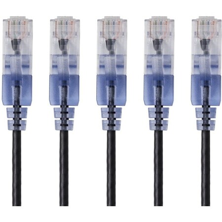 Monoprice SLIM CAT6A CABLE - 5-PACK - 3FT BLACK, 5PK 15129