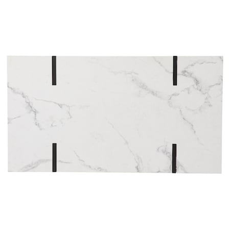 Homeroots 43" White And Black Faux Marble And Metal With Iron Coffee Table 402093