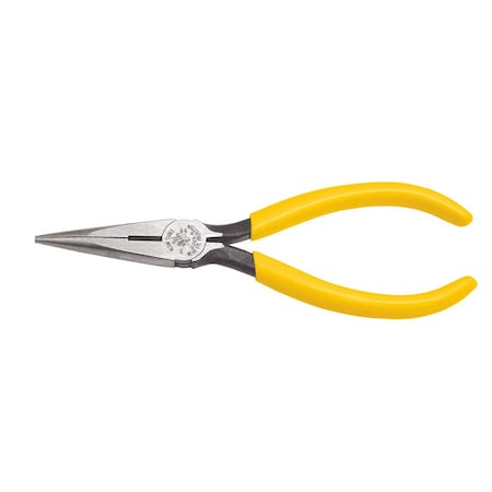 Klein Tools 6 5/8 in D203 Needle Nose Plier, Side Cutter Plastic Dipped Handle D203-6