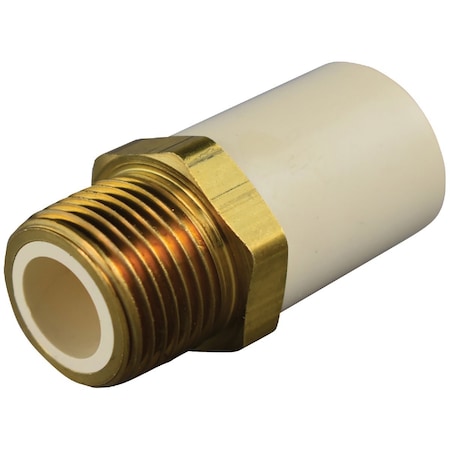 Charlotte Pipe And Foundry 1/2'' Slip x Brass MIP CPVC Transition Adapter CTS 02216B 0600HA