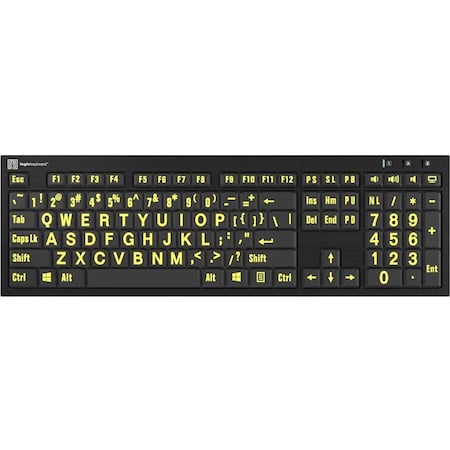 Logickeyboards XLPRINT NERO PC YLW ON BLK US LKBU-LPYB-BJPU-US