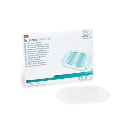 3M Tegaderm Absorbent Transparent Film Dressing 5-7/8 X 6 Inch Rectangle Sterile, 10PK 90802