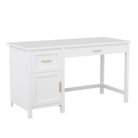 Martha Stewart 22.75 in. D X 54 in. W X Engineered Wood, Steel, White Frame/Polished Brass Hardware ZG-ZP-09-WH-GLD-MS