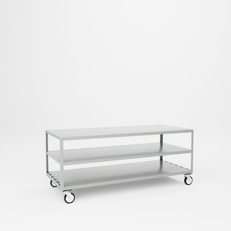 Pucel Mobile Table, 72 in W x 30 in H x 30 in D, Gray MT-3072-3P