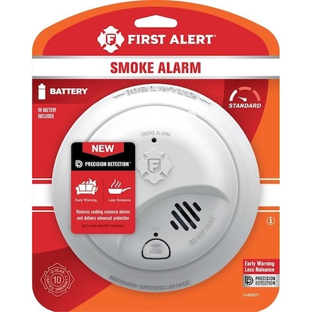 First Alert Smoke Alarm, Ionization Sensor, White 1046827