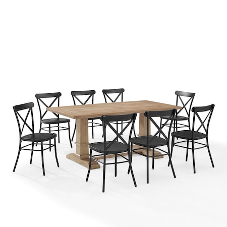 Crosley Joanna 9-Piece Dining Table Set For 8 W/Camille Chairs KF20009RB-MB