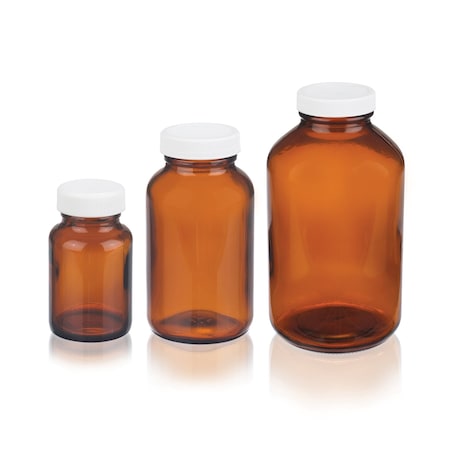 Wheaton Wide Mouth Type III Amber Packer, , PK 180 W216956