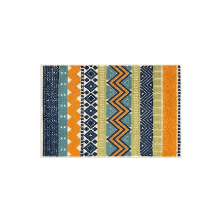 World Rug Gallery Contemporary Boho Indoor/Outdoor Area Rug 2 ft x 3 ft Multi 5559MULTI2X3