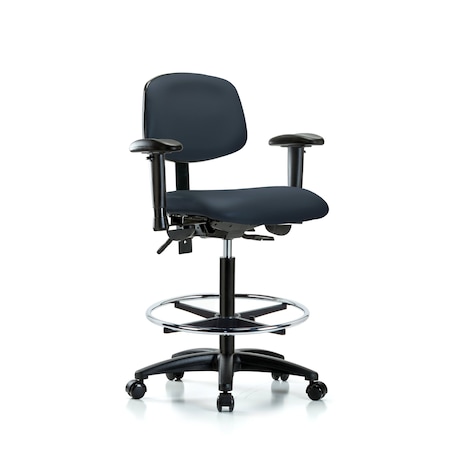 Blue Ridge Ergonomics Chair, Fab, Med Bench, RT Tilt AA Cast, Blu, No Arms, 26" to 35" Height, Imperial Blue BR-VHBCH-RG-T0-A0-CF-RG-8582