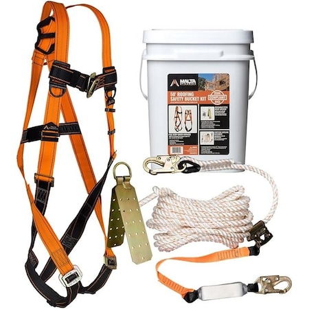 Malta Dynamics 50ft Rooferfts Safety Bucket Kit  - One Size Fits Most C7012