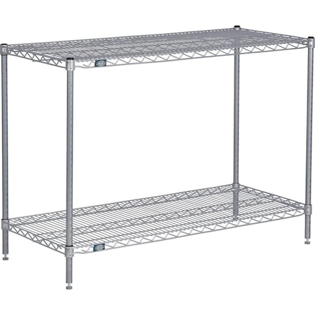 Global Industrial Nexel 2 Shelf, Nexelate Silver Epoxy Wire Shelving Unit, Starter, 72"W x 21"D x 34"H B3152065