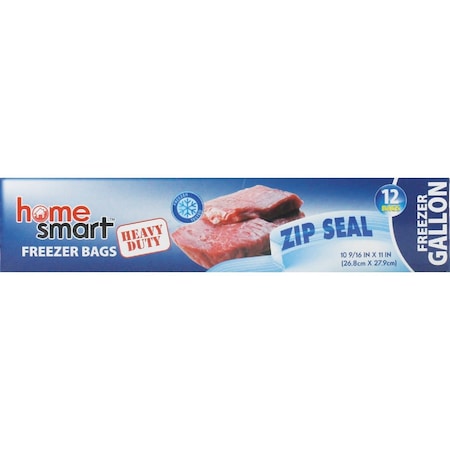 Home Smart Zip Seal Gallon Freezer Bag, 12-Count HS-00250