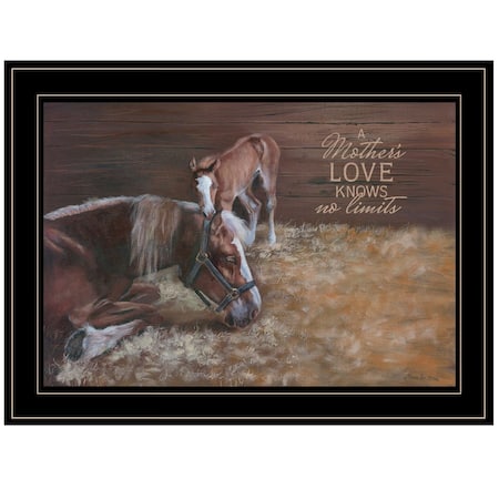 Homeroots A Mother Love Horses 2 Black Framed Print Wall Art 404731