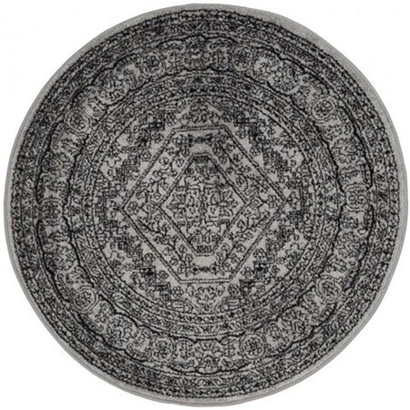Safavieh 10 x 10 ft. Adirondack Power Loomed Round Area RugSilver & Black ADR108A-10R