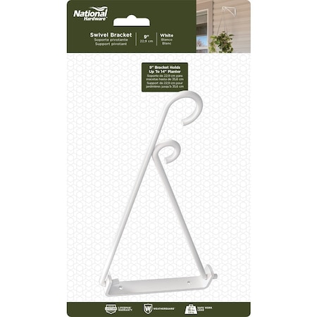 National Hardware 9'' White Steel Swivel Hanging Plant Bracket N274-779