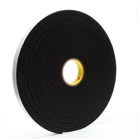 3M Foam Tape, Black, 18 yd L, 1 in W, PK9 4504