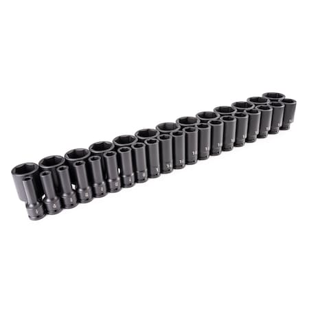 Tekton 3/4 Inch Drive Deep 6-Point Impact Socket Set, 33-Piece (1/2 - 2-1/2 in.) SID93008