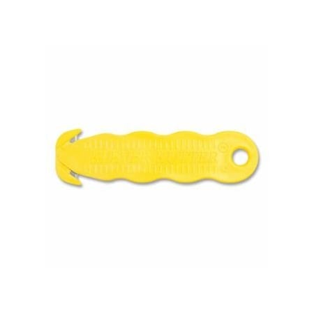 Klever Kutter Safety Cutter, 4-5/8 in L, Straight Blade, Steel, Plastic, Yellow, 10PK 926-KCJ-1Y