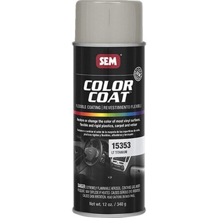 Sem Color Coat Flexible Coating, 16 oz Aerosol Can, Light Titanium, 24 hr Curing, Aerosol 15353
